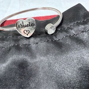 Silver Heart Bracelet with Crystal Accent